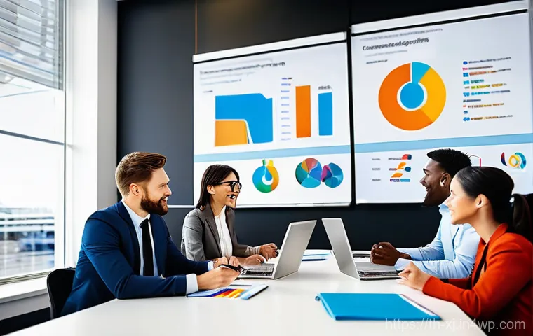 효율적인 데이터 수집 방법으로 세그먼트 찾기 - **Prompt 1: Collaborative Customer Insight Session**
A diverse team of 4-5 business professional...