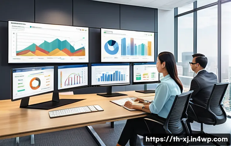 사용자 세그먼트 발굴을 위한 효과적인 툴 소개 - A modern office scene showcasing a diverse marketing team of professionals analyzing customer behavi...