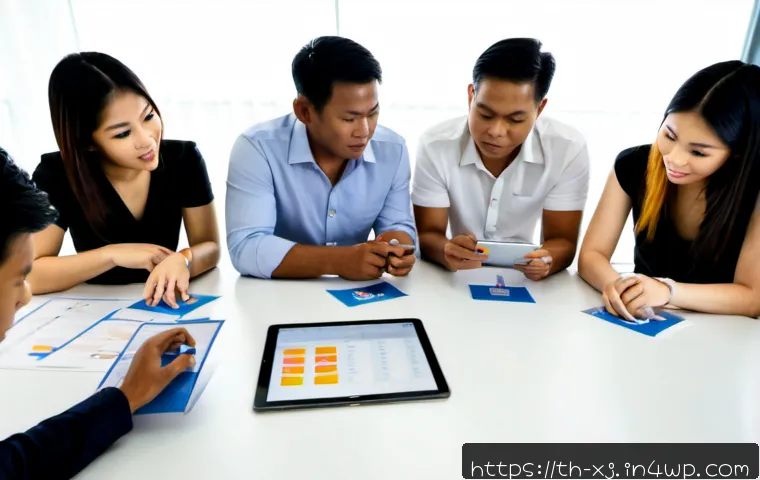Home 17 사용자 세그먼트 발굴을 위한 설문 설계 - Photorealistic market research workshop in a modern Bangkok office, diverse Thai business team gathe...